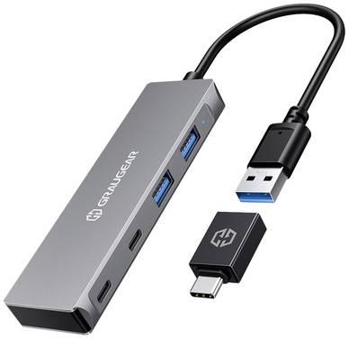 GrauGear G-HUB2A2C-AC G-HUB2A2C-AC USB-hub 4 poorten USB-A, USB-C USB 3.0 5 GBit/s  Zilver