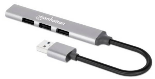Manhattan 168427 168427 USB-hub 4 poorten USB-A USB 3.0 5 GBit/s  Grijs