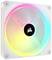 Pc-ventilator met RGB-verlichting in levendige kleuren; vierkant ontwerp met centraal merkenlogo.