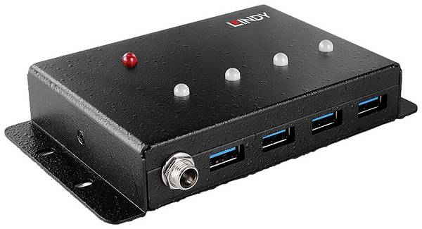 LINDY 443492 443492 USB-hub 4 poorten USB-A USB 3.0 5 GBit/s Met metalen behuizing Zwart