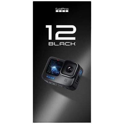GoPro Hero 12 Black camera op zwarte achtergrond, productafbeelding.