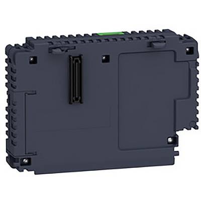 Zwart elektronisch apparaat met rechthoekige vorm en meerdere aansluitingen aan de bovenkant. Het lijkt een technische module te zijn.