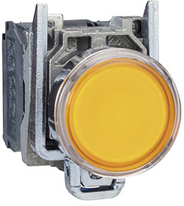 Schneider Electric XB4BW35B5 Verlichte druktoets, geel, vlak, 1S+1Ö, tastend, +LED 24V AC/DC Verlichte druktoets 1 stuk(s)