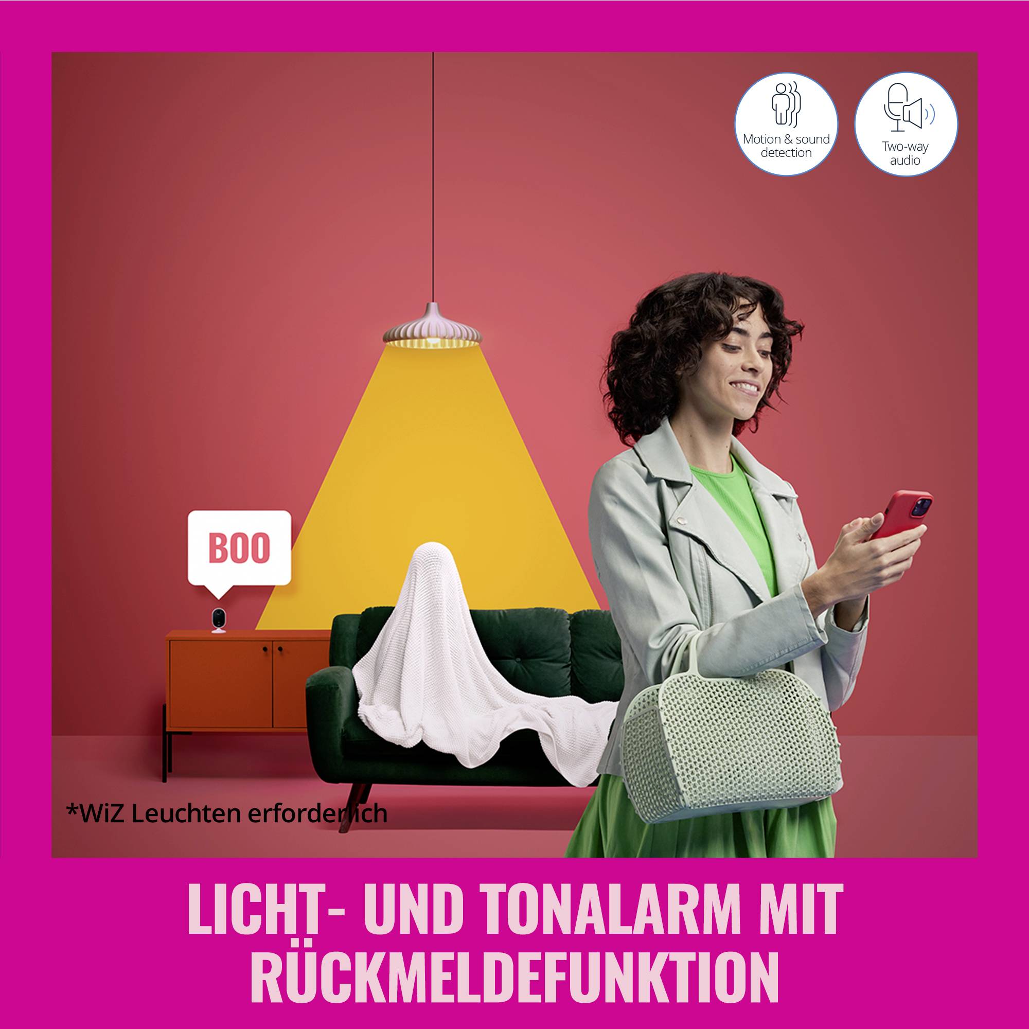 PHILIPS HUE Aangesloten camera - WIZ - Binnen - Geluids- en bewegingsdetectie - Bedraad-6