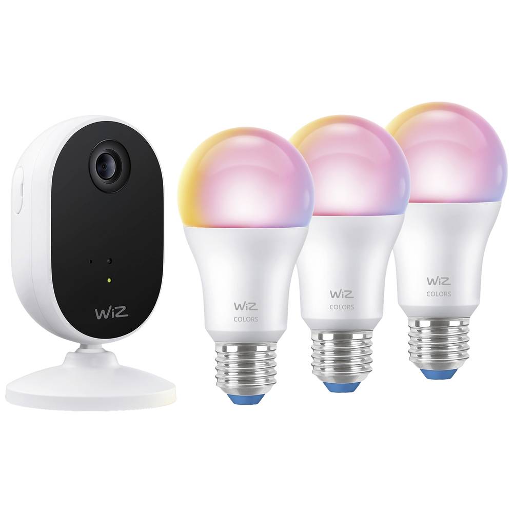 WiZ Home Monitoring Starterkit - incl. WiZ Camera en 3 Slimme LED lampen - Koppel met je slimme WiZ verlichting - Wi-Fi