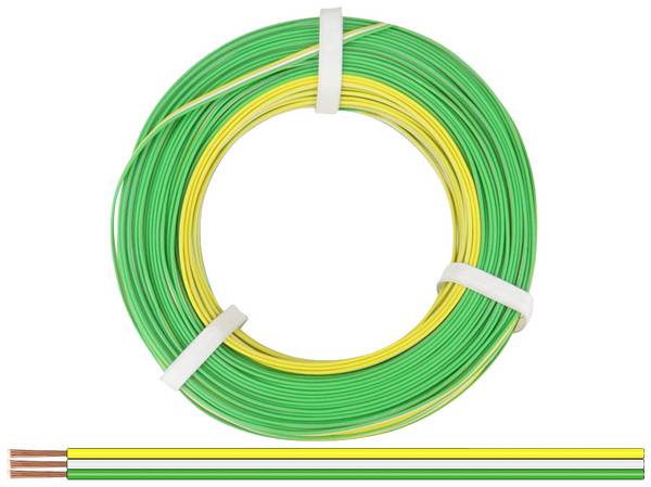Donau Elektronik 325-354-25 Draad 3 x 0.25 mm² + 3 x 0.25 mm² Geel, Wit, Groen 25 m