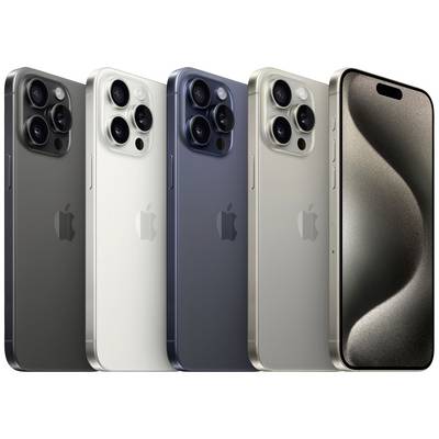 Vijf iPhones in verschillende kleuren (zwart, zilver, blauw, goud), rechtop staand, voor- en achterkant zichtbaar, met camera's.