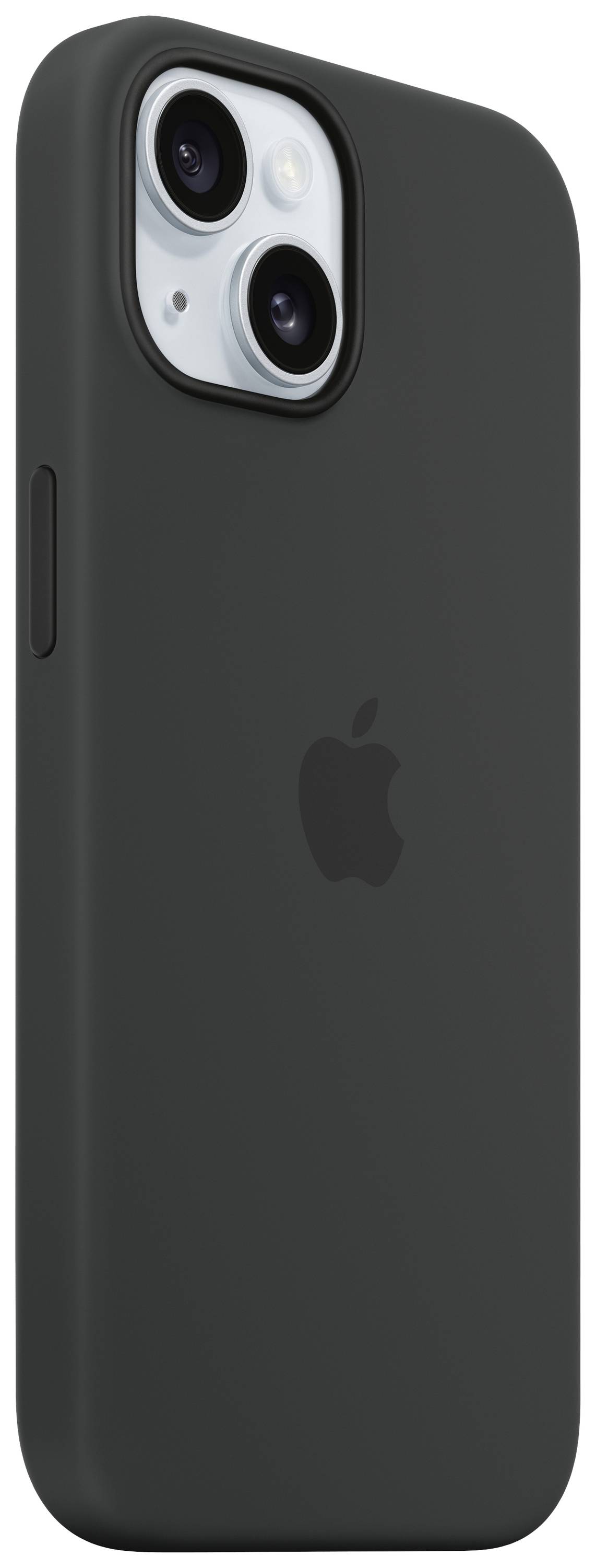 Apple Silicon Case MagSafe Backcover Apple iPhone 15 Zwart Inductieve lading, Stootbestendig-0