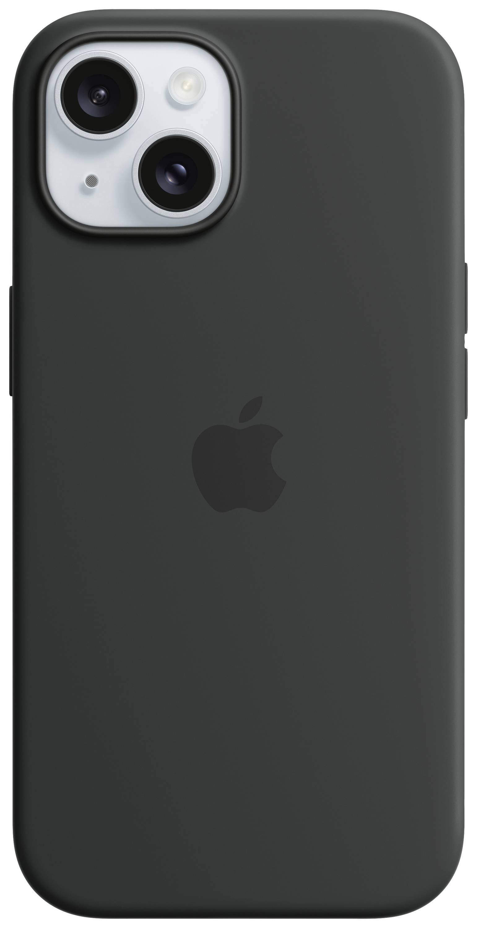 Apple Silicon Case MagSafe Backcover Apple iPhone 15 Zwart Inductieve lading, Stootbestendig-1