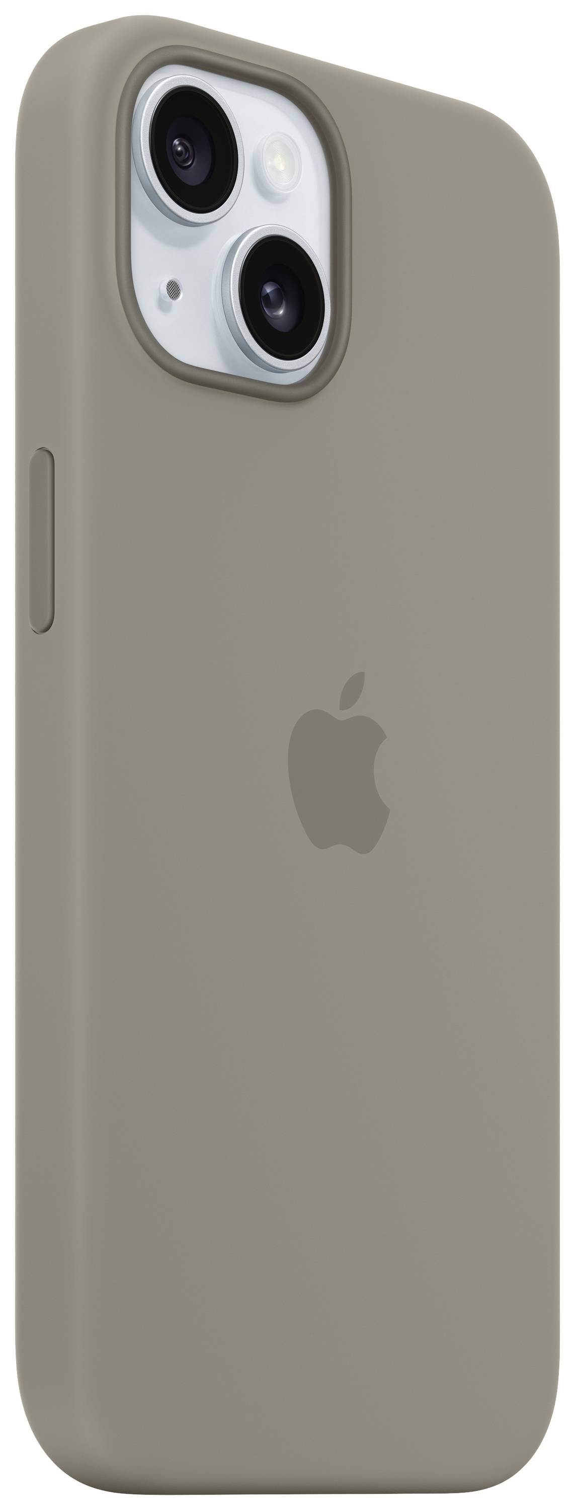 Apple Silicon Case MagSafe Backcover Apple iPhone 15 Kleibruin Inductieve lading, Stootbestendig