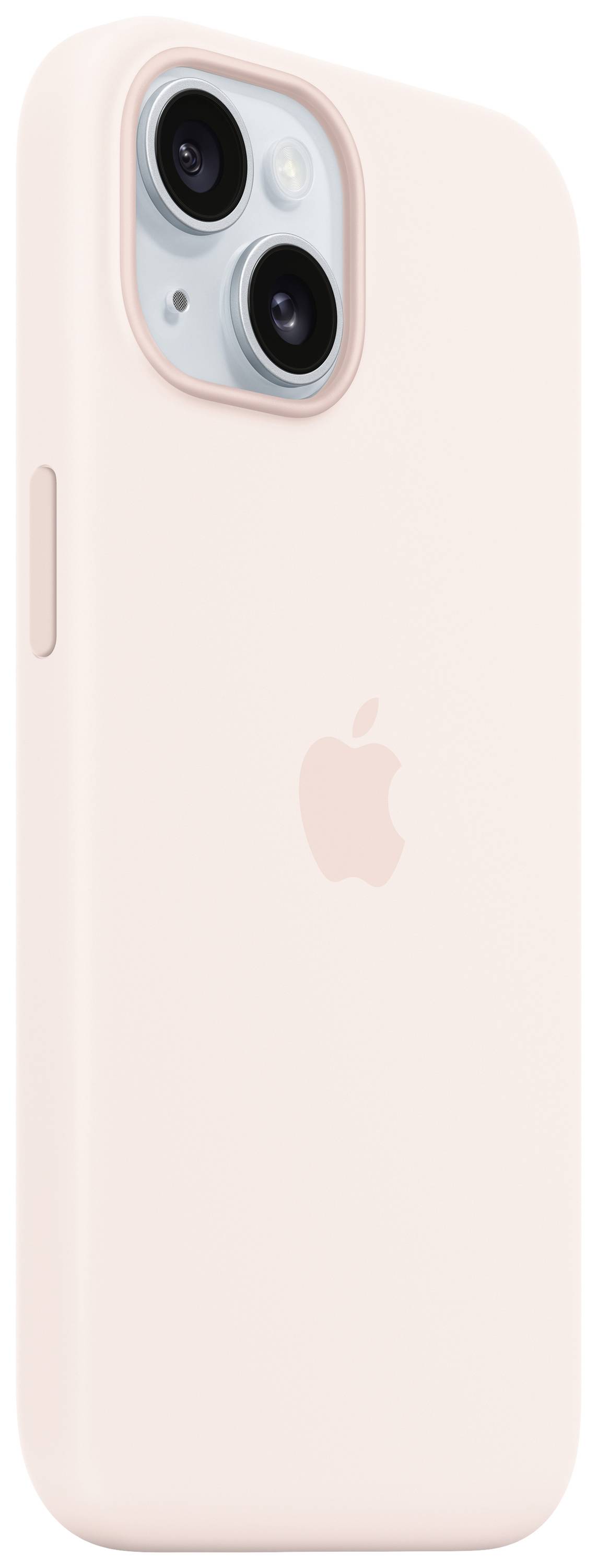 Apple Silicon Case MagSafe Backcover Apple iPhone 15 Lichtroze Inductieve lading, Stootbestendig