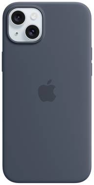 Apple Silicon Case MagSafe Backcover Apple iPhone 15 Plus Stormblauw Inductieve lading, Stootbestendig