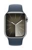 Apple Watch Series 9 GPS + Cellular 41 mm RVS-kast Sport Band Storm Blue S/M