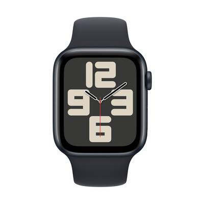 Apple Watch SE (2023) GPS 44 mm Aluminium kast Sportband Midnight S/M