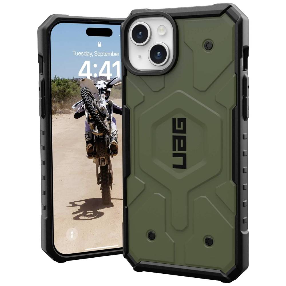 Urban Armor Gear Pathfinder MagSafe Mobiltelefon backcover Apple iPhone 15 Plus Oliven