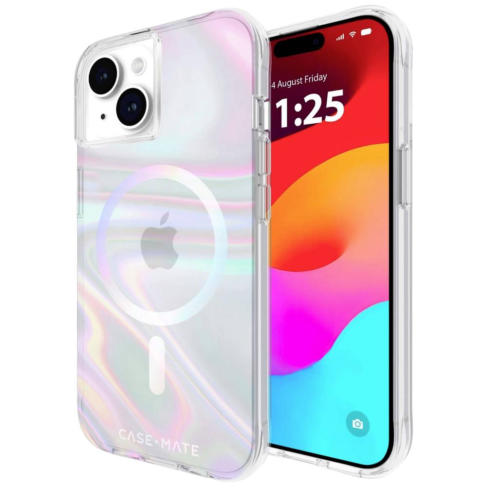 CASEMATE Soap Bubble MagSafe Backcover Apple iPhone 15, iPhone 14, iPhone 13 Transparant, Fluorescerend