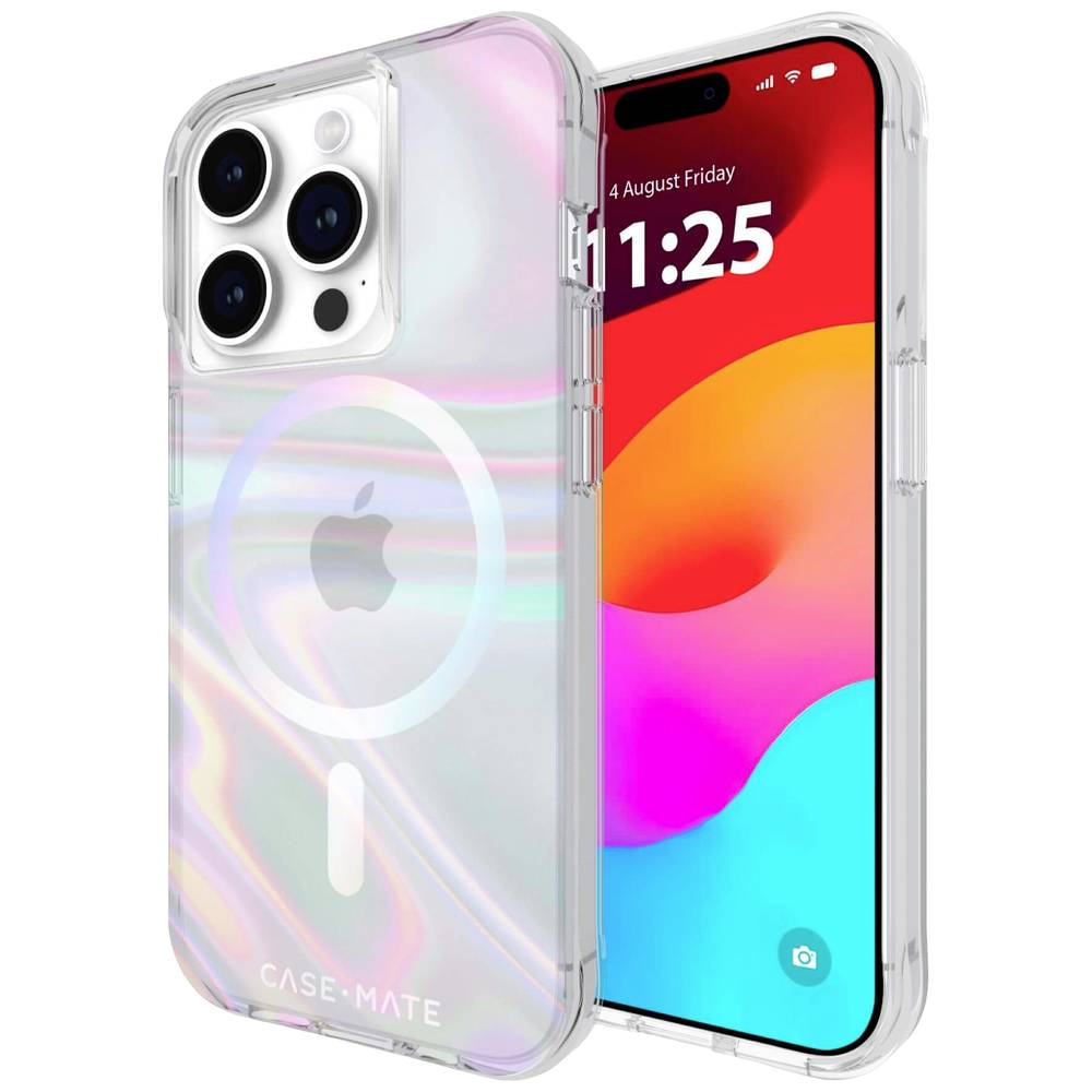 CASEMATE Soap Bubble MagSafe Backcover Apple iPhone 15 Pro Transparant, Fluorescerend
