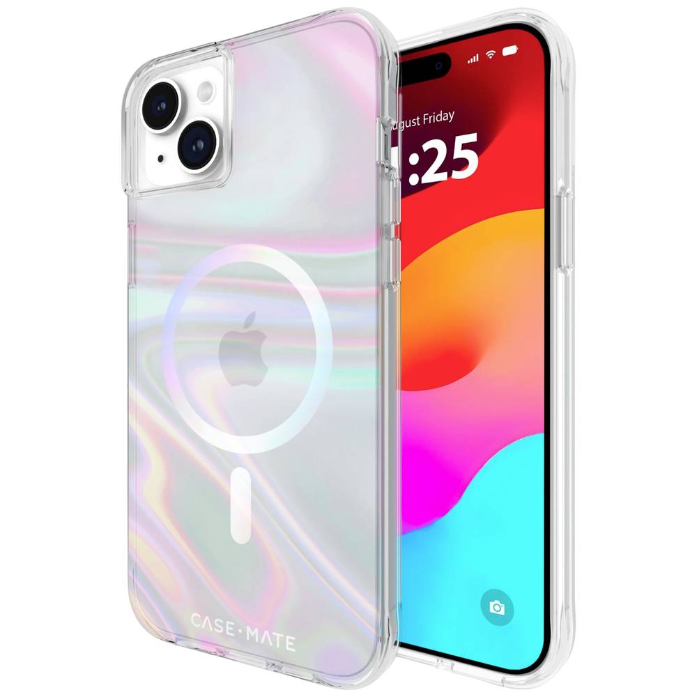 CASEMATE Soap Bubble MagSafe Backcover Apple iPhone 15 Plus Transparant, Fluorescerend