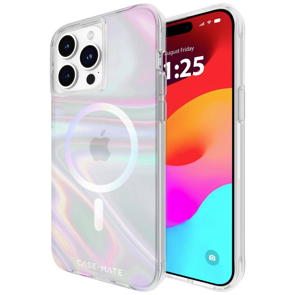 CASEMATE Soap Bubble MagSafe Backcover Apple iPhone 15 Pro Max Transparant, Fluorescerend