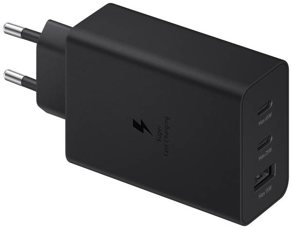 Samsung EP-T6530N USB-oplader 65 W 1x USB-A, 2x USB-C USB PD Zwart Zonder kabel