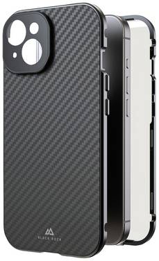 Black Rock 360° Glass Cover Apple iPhone 15 Carbon Inductieve lading, Stootbestendig