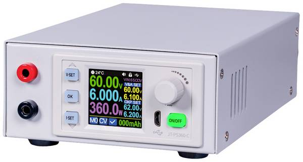 Joy-it JT-PC360-C Labvoeding, regelbaar  0 - 60 V 0 - 6 A 360 W  Smal model, Programmeerbaar Aantal uitgangen: 2 x