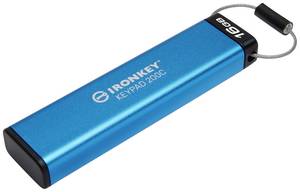 Conrad Kingston IronKey Keypad 200C USB-stick 16 GB Blauw IKKP200C/16GB USB-C aanbieding