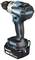 Accuschroefboormachine met ergonomische handgreep, blauw-zwart, gemarkeerd met 'BL' en '18V Lithium-ion'.