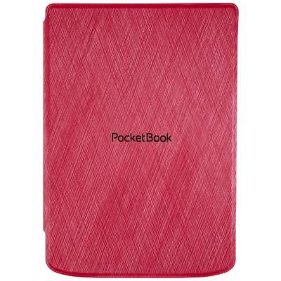Rode hoes met gegraveerd ruitjespatroon. In het midden staat de tekst 'PocketBook'.