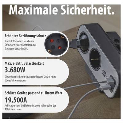 Brennenstuhl 1153580210 Bureaustekkerdoos 9-voudig Zilver, Zwart Randaarde stekker-6