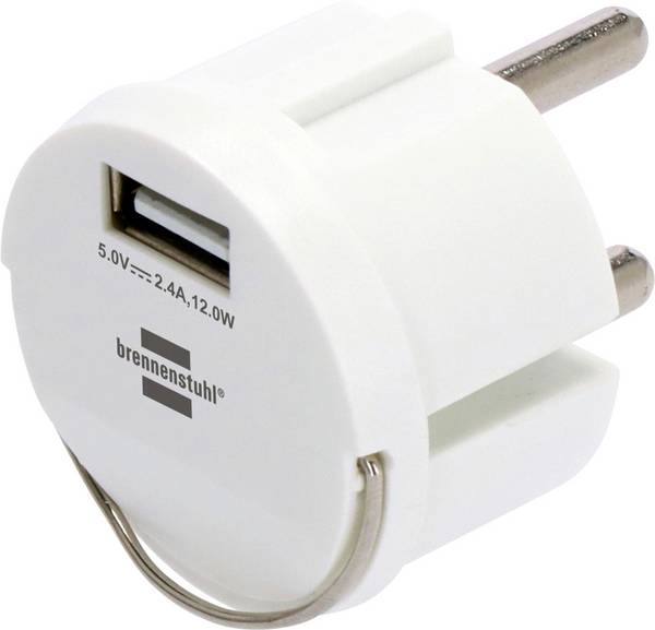 Brennenstuhl Brennenstuhl 1508110, USB, Weiß, IP44, 2,4 A, 5 V, 2,4 A USB-oplader 12 W 1x USB-A Wit Binnen