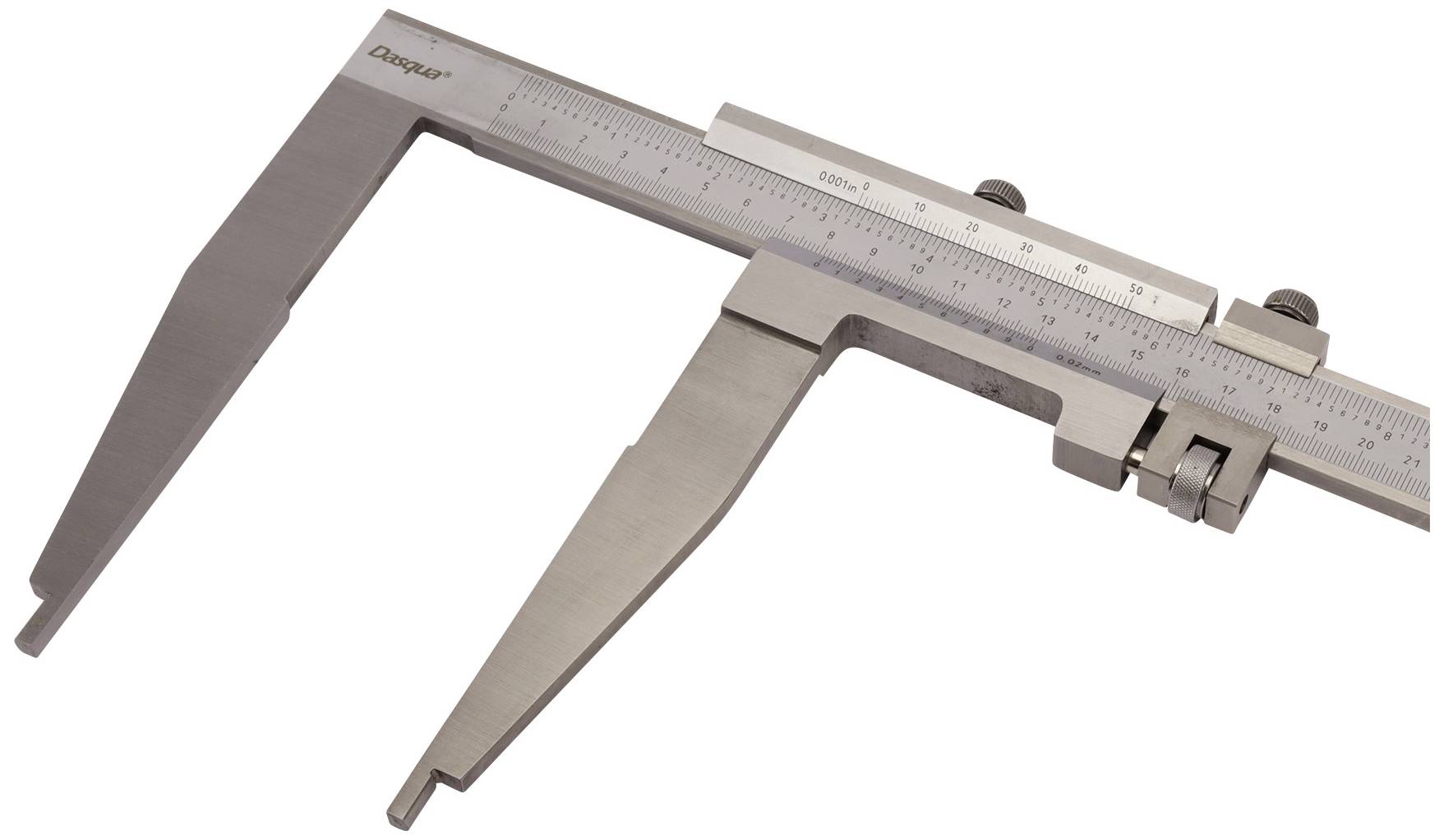 Een metalen schuifmaat met schaalverdeling voor nauwkeurige metingen van afstanden en diameters.