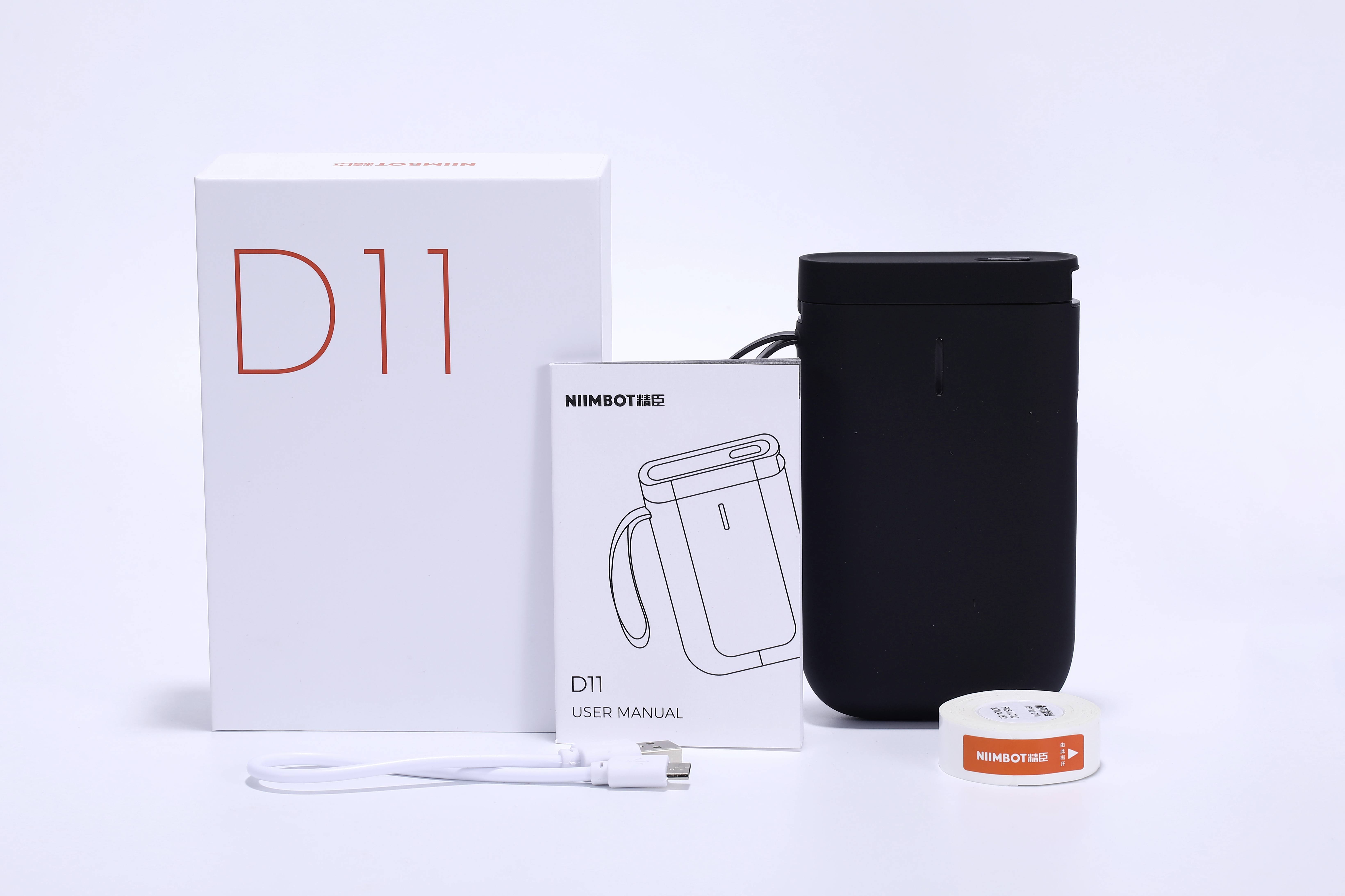 NIIMBOT D11 Labelprinter Warmtetransmissie 203 x 203 dpi Etikettenbreedte (max.): 12 mm Bluetooth, Werkt op een accu-2
