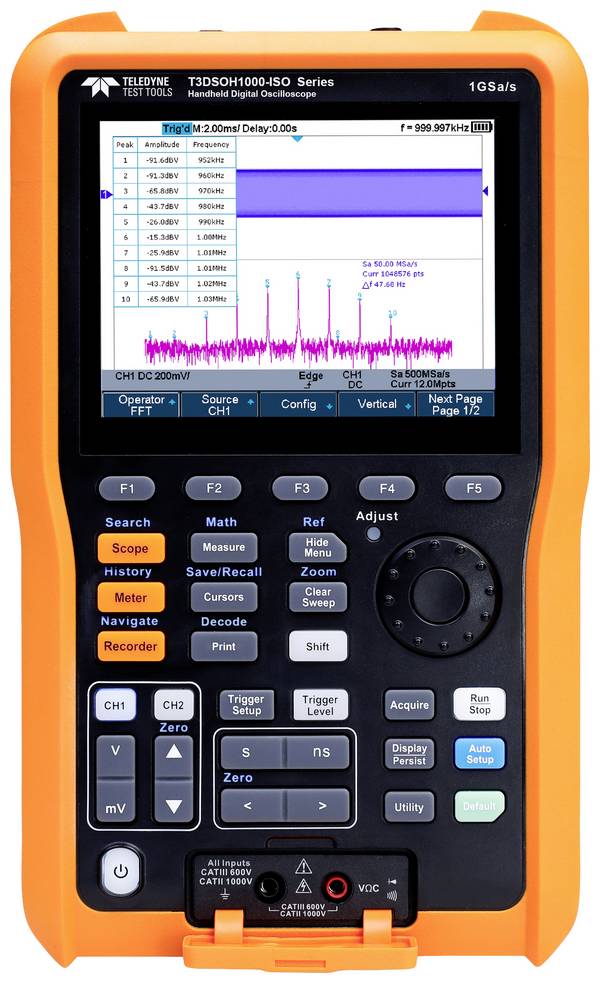 Teledyne LeCroy T3DSOH1102-ISO Handoscilloscoop  100 MHz 2-kanaals 1 GSa/s 12 Mpts 8 Bit Handapparaat 1 stuk(s)