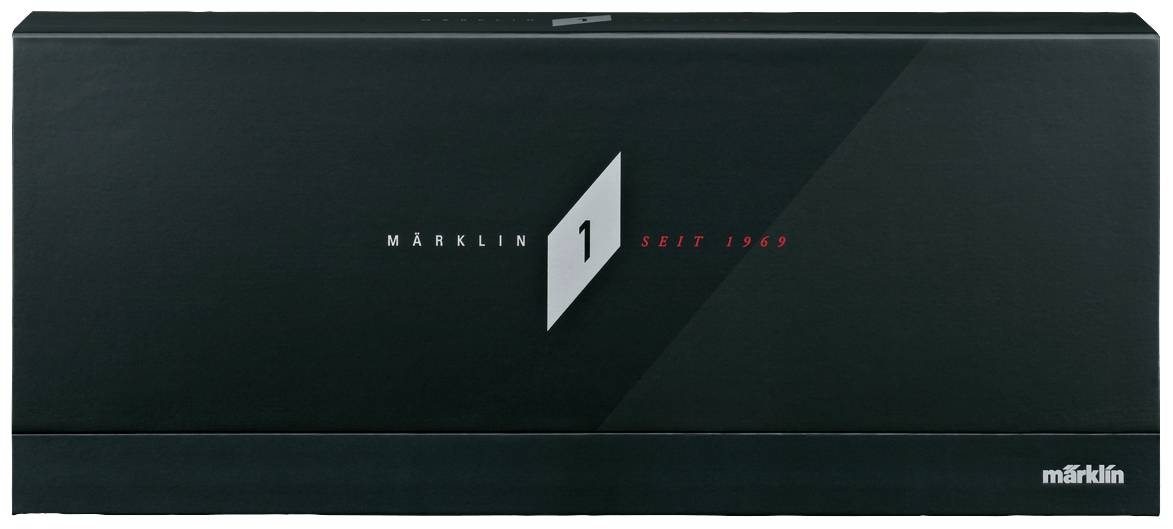 Zwarte verpakking met opdruk 'Märklin 1 since 1969' in Wit en Rood.