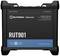 Zwarte RUT901 router van Teltonika met twee antenne-aansluitingen. Opdruk toont fabrikantinformatie en standaard IP-adres.