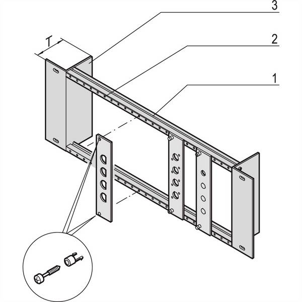 nVent SCHROFF 20118630 19" moduledrager 3 x 40 Aluminium Meerdere kleuren 1 stuk(s) Piece