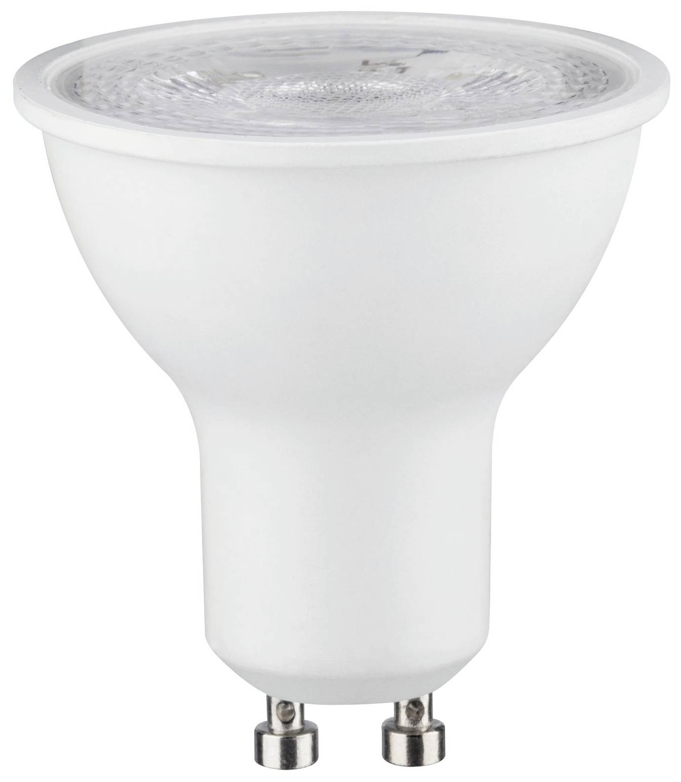 Een witte LED-lamp met GU10-fitting, geschikt voor energiezuinige verlichting.