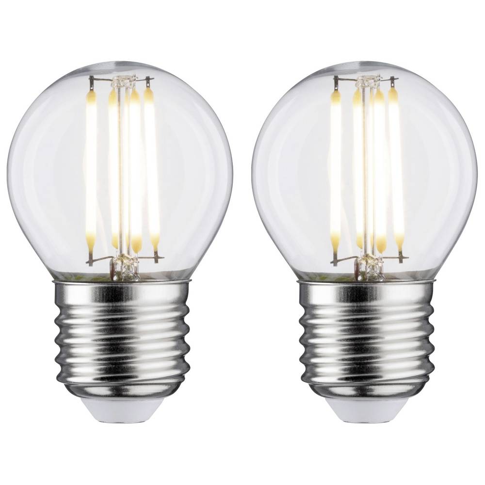 Paulmann 28640 LED-lamp Energielabel F (A - G) E27 5 W Warmwit (Ø x h) 45 mm x 72 mm 2 stuk(s)