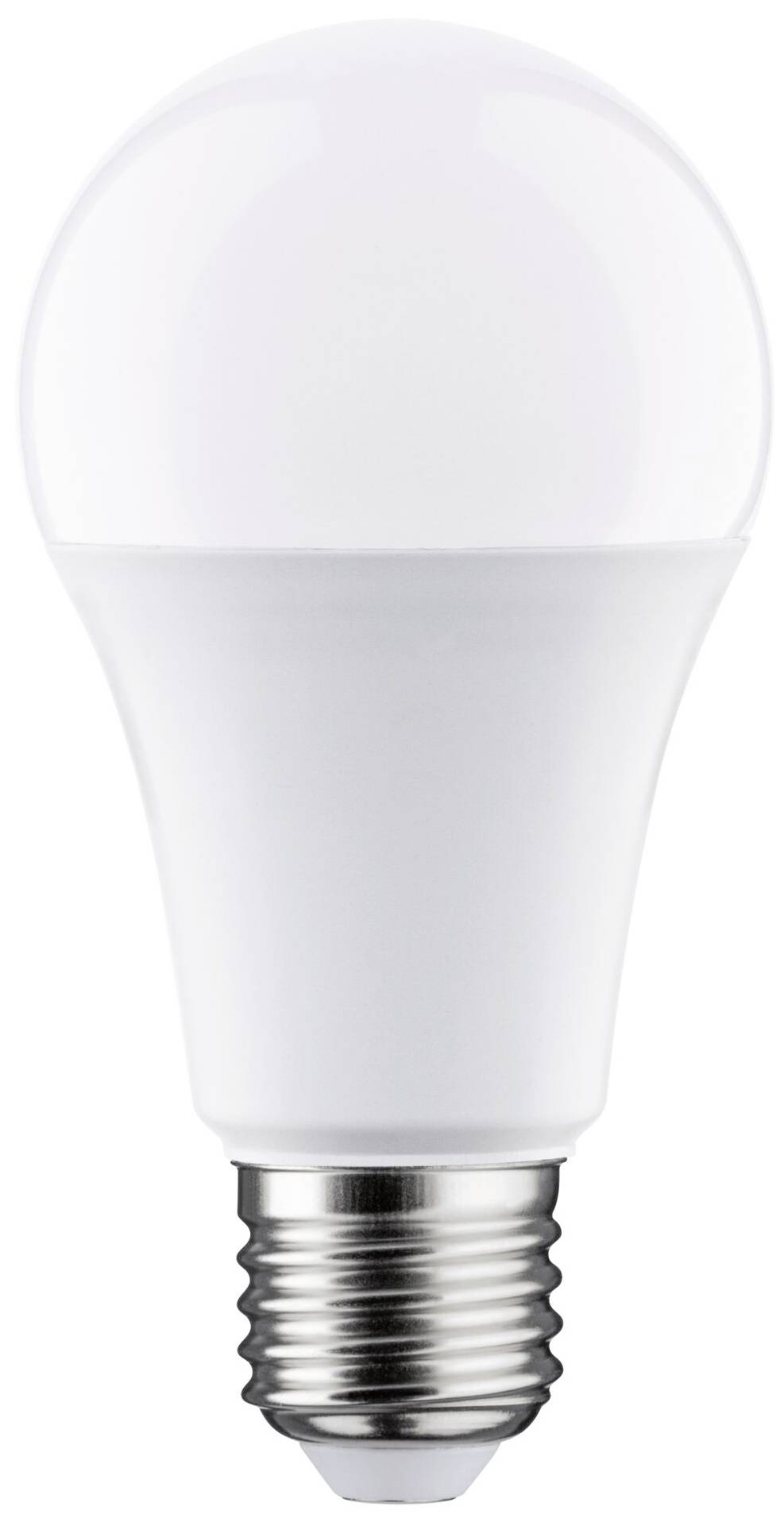 Een witte LED-gloeilamp met E27-fitting, geschikt voor energiezuinige verlichting in woonruimtes.