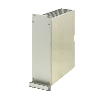 Metalen, rechthoekig apparaat met zijdelingse ventilatieopeningen en een solide basis, mogelijk een technisch onderdeel of filter.