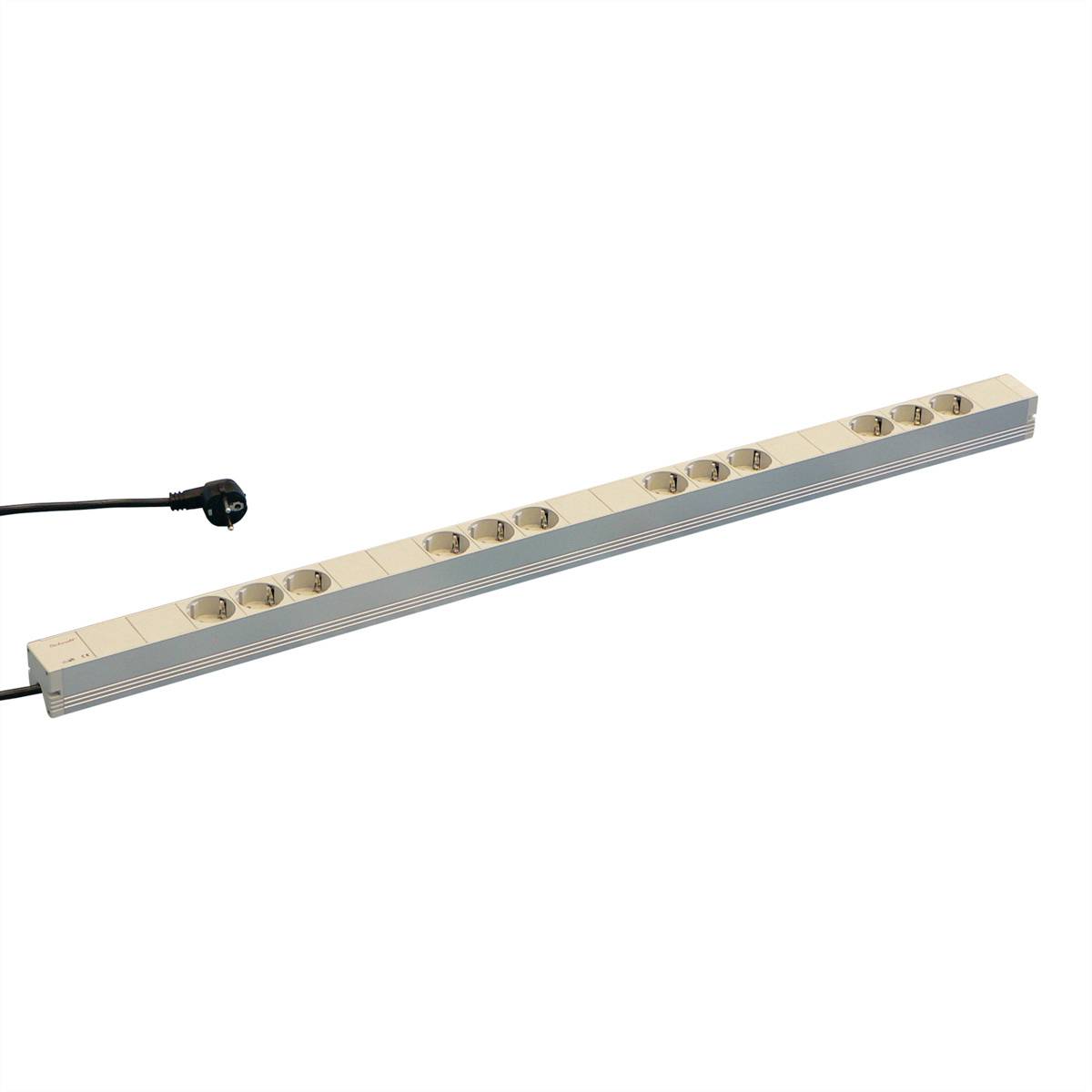 nVent SCHROFF 60110203 19 inch Stekkerdoos voor patchkast 1 HE Geaarde contactdoos Grijs