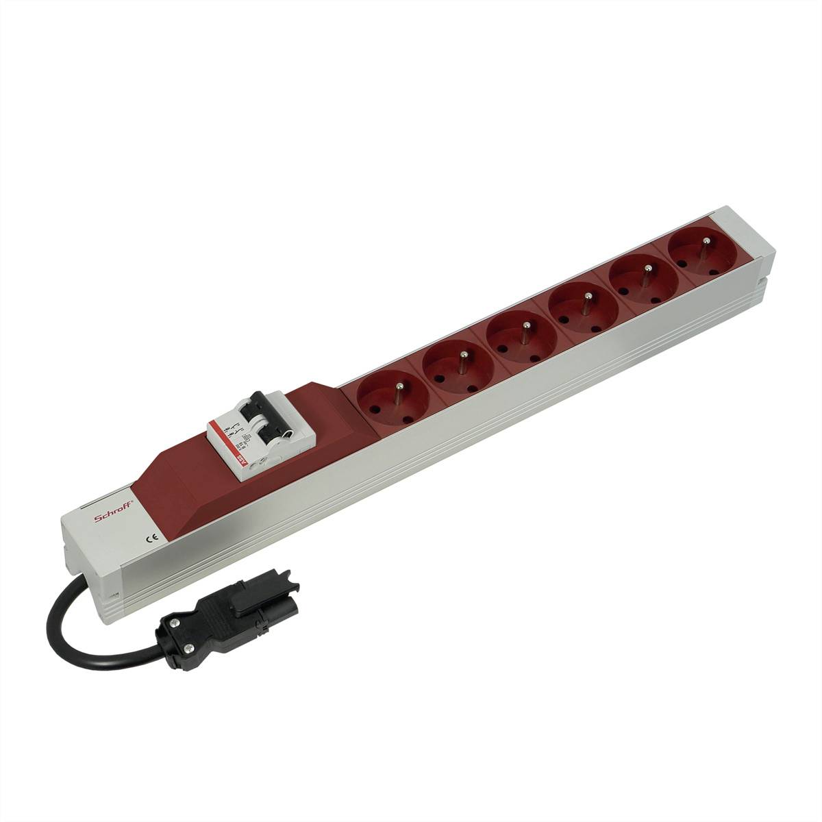 nVent SCHROFF 60110357 19 inch Stekkerdoos voor patchkast 1 HE Overstroombeveiliging Rood (helder)