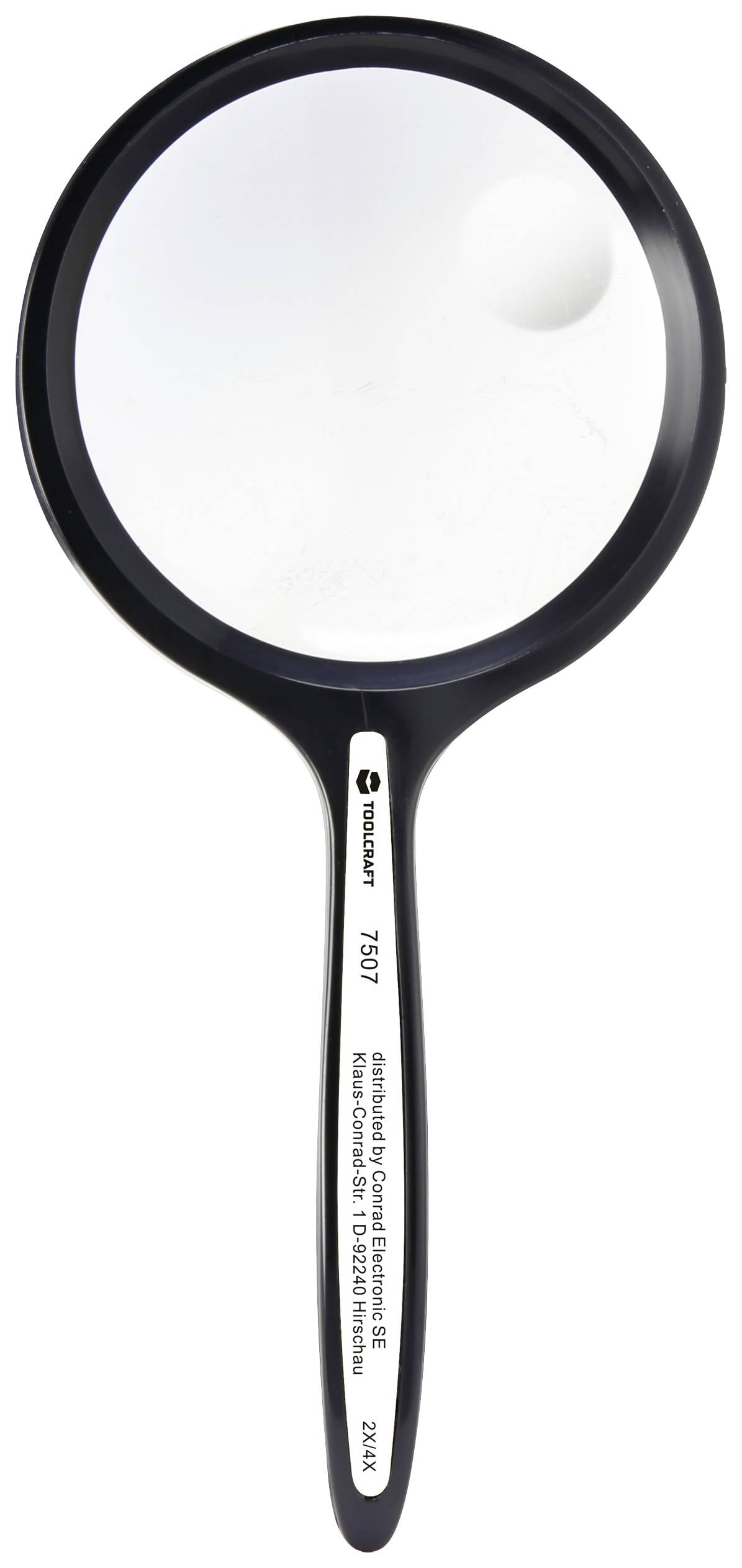 TOOLCRAFT TO-8976468 Vergrootglas Vergrotingsfactor: 2 x, 4 x Lensgrootte: (Ø) 76 mm Zwart
