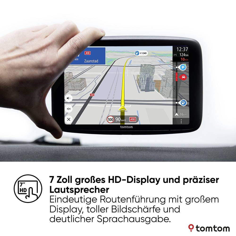 'Navigatiesysteem met 7 inch HD-scherm toont gedetailleerde stadskaart en heldere spraaknavigatie.'
