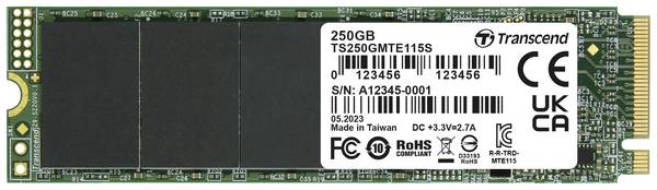 Transcend 115S 250 GB NVMe/PCIe M.2 SSD 2280 harde schijf PCIe NVMe 3.0 x4 Retail TS250GMTE115S