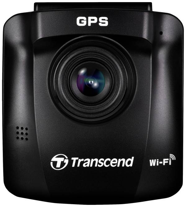 Transcend DrivePro™ 250 Dashcam Kijkhoek horizontaal (max.): 140 ° 12 V, 24 V GPS met radarherkenning, Time-lapse, G-sensor, WDR, Botswaarschuwing, Display, Accu, WiFi