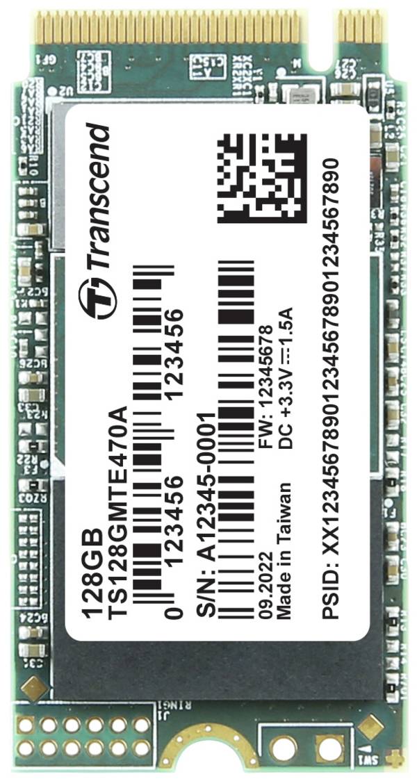Transcend MTE470A 128 GB NVMe/PCIe M.2 SSD 2242 harde schijf PCIe NVMe 3.0 x4 Industrial TS128GMTE470A
