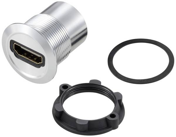 TRU COMPONENTS TC-11980452 HDMI-paneeladapterbus HDMI-bus - HDMI-bus Zilver   Inhoud: 1 stuk(s)