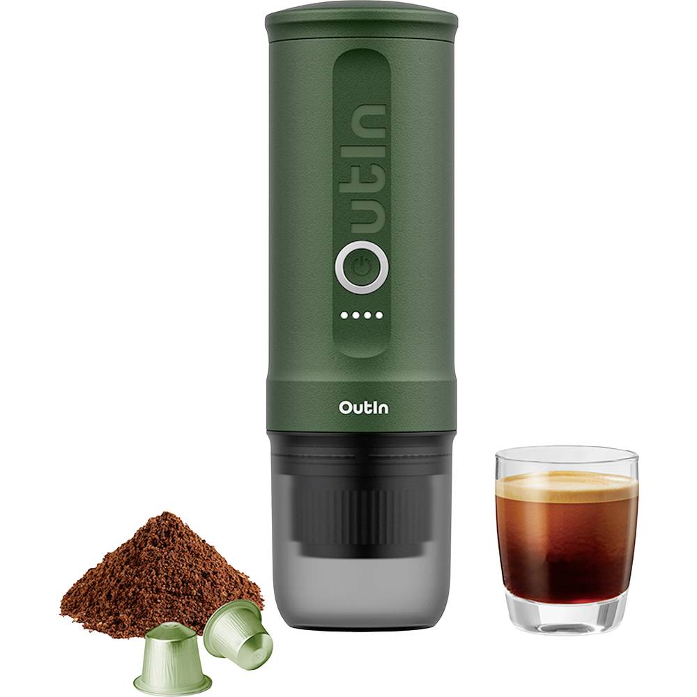 Outin Nano - draagbare elektrische espressomachine - capsules en gemalen koffie - 20 bar - 80 ml - verwarmt water - koffie voor onderweg